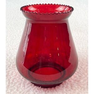 Minimalist Red Glass Flower Vase